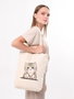 Zoozie Bags 1613 Bolso de mano de algodón 100% para mujer, 35x40x8cm, color crema